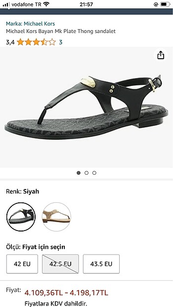 MICHAEL KORS KADIN PARMAK ARASI SANDALET