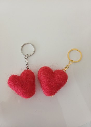 Kırmızı Keçe Kalp Anahtarlık - Görsel 2