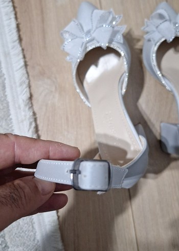 Beyaz Topuklu Kadın Abiye Ayakkabı - Görsel 7