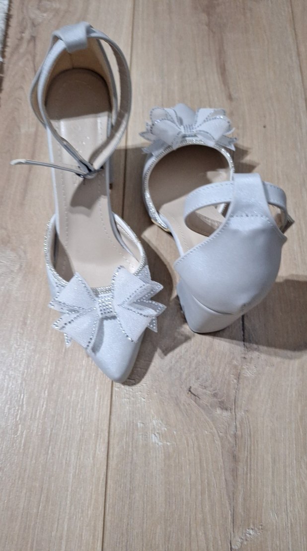 Beyaz Topuklu Kadın Abiye Ayakkabı - Görsel 3