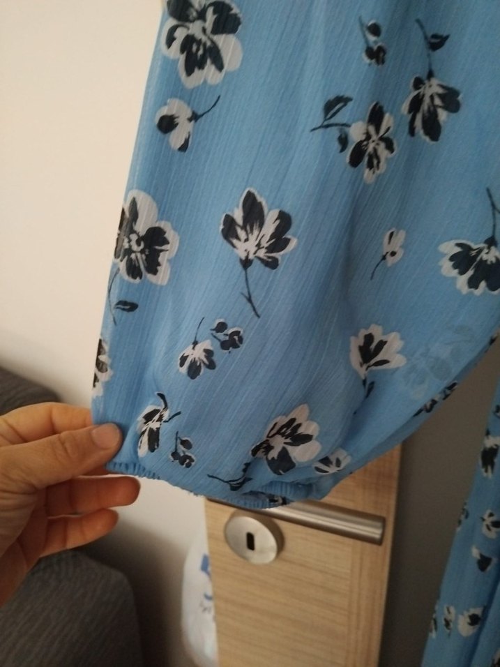 Mavi Bohem Desenli Hamile Bluzu - Görsel 3