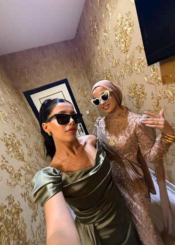 Abiye Kahve renk taşlı model
