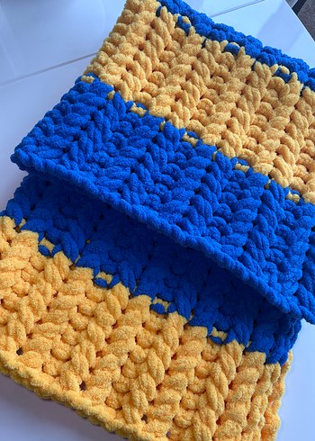 Puffy Taraftar Battaniye Örgü Battaniye - Görsel 4