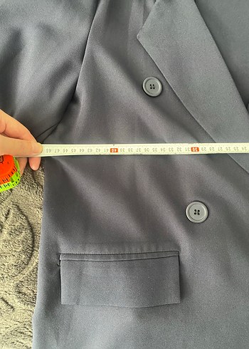 Lacivert Kadın Düğmeli takım - Görsel 6