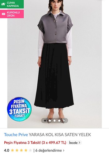 Saten şık Touche yelek - Görsel 3