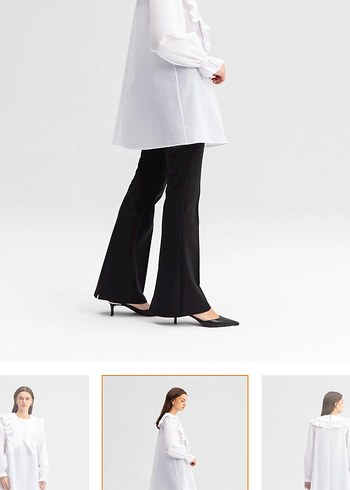 Beyaz Midi Kadın gömlek - Görsel 2