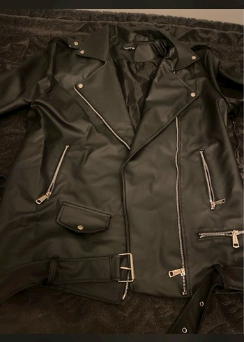 ,siyah deri salaş model deri ceket - Görsel 3