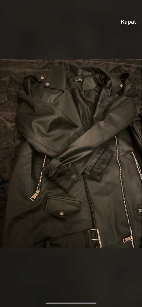 ,siyah deri salaş model deri ceket - Görsel 2