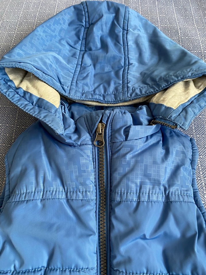 Kapüşonlu Erkek Çocuk Mavi Yelek - Görsel 2