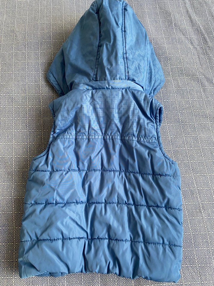 Kapüşonlu Erkek Çocuk Mavi Yelek - Görsel 4