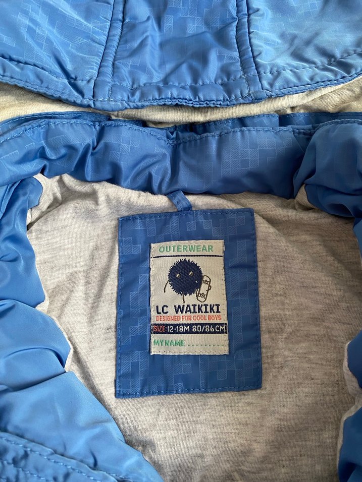 Kapüşonlu Erkek Çocuk Mavi Yelek - Görsel 3