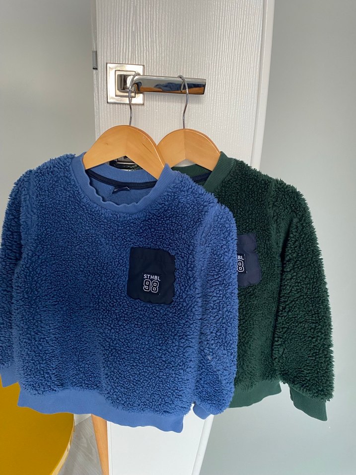 Erkek Çocuk mavi yeşil Sweatshirt - Görsel 2