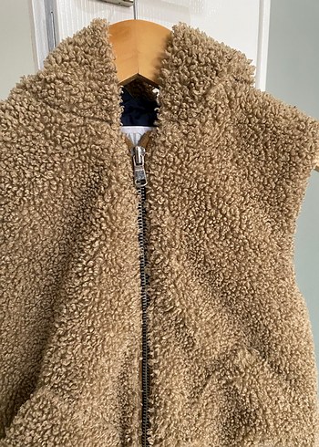 Unixes Çocuk Kahverengi Kürklü Yelek - Görsel 2