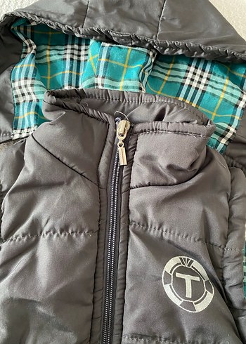 Erkek Çocuk Gri Fermuarlı Kapüşonlu Yelek - Görsel 3