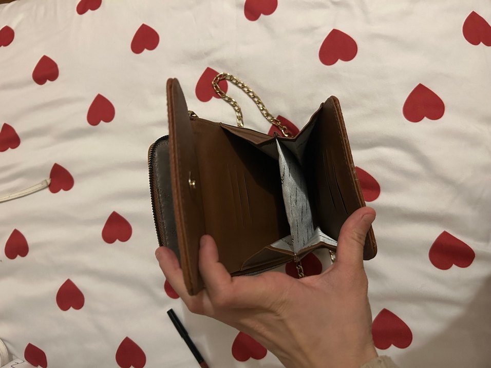 Zincir Detaylı Kahverengi Deri Kadın Çapraz Çanta - Görsel 2