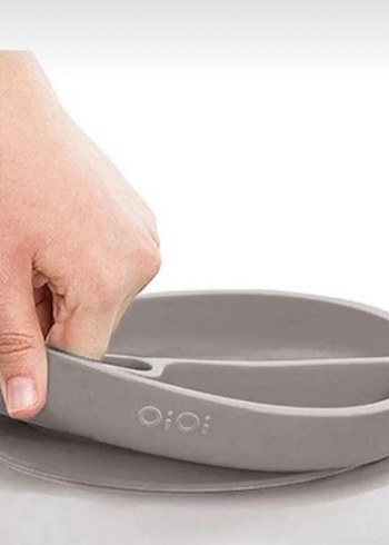 Gri Bölmeli Çocuk Tabak oioi - Görsel 3