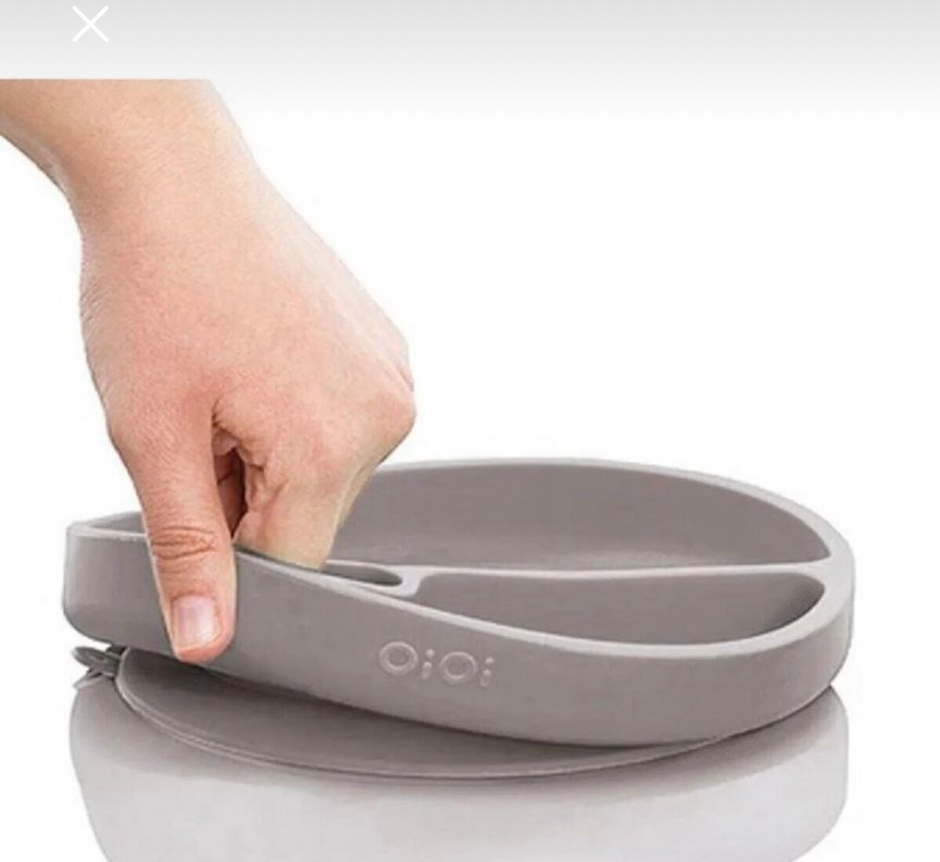 Gri Bölmeli Çocuk Tabak oioi - Görsel 3