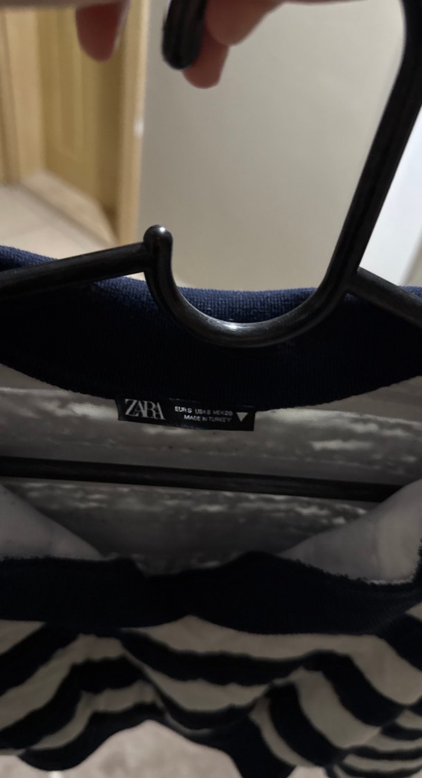 V Yaka Çizgili Triko Kadın Kazak - Görsel 3