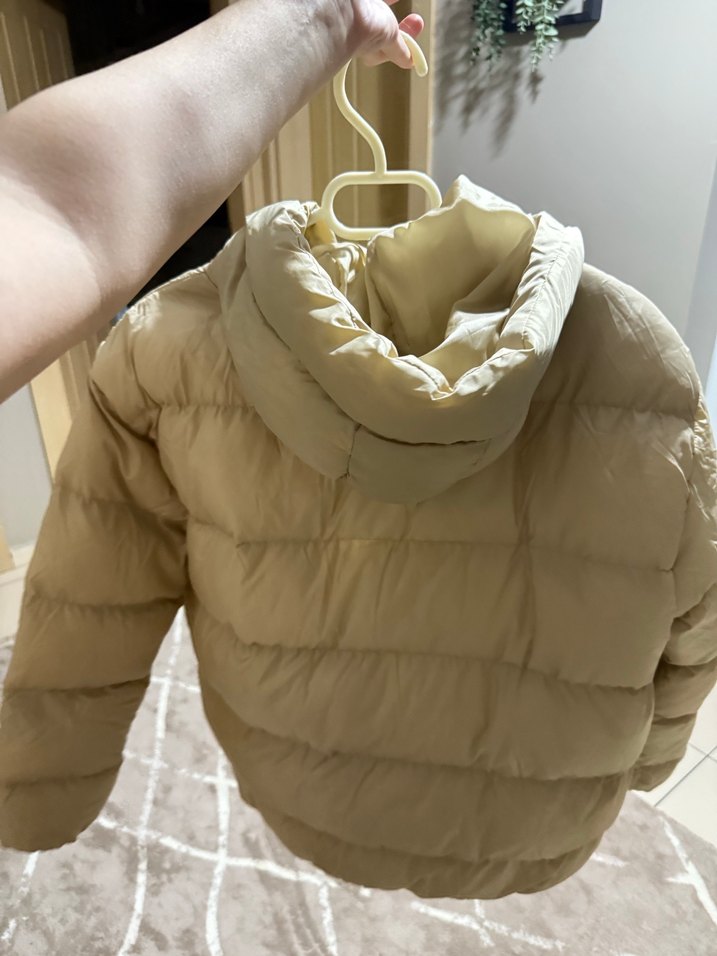 Bej Midi Kadın Şişme Mont - Görsel 4