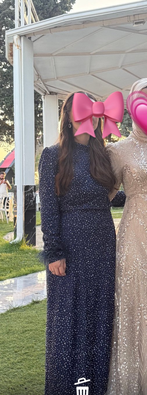 Mavi pullu abiye - Görsel 2