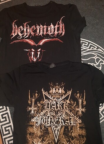 Dark Funeral ve Behemoth Black Metal Tişörtleri