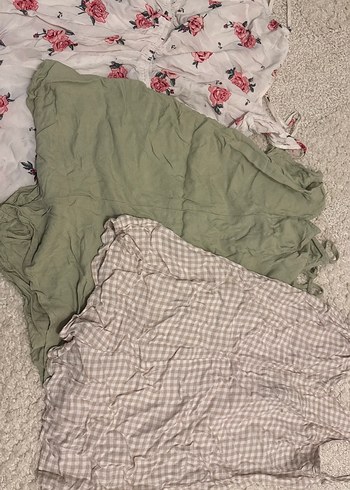 3 tane tulum çiçek DesenliBeyaz Bohem Tulum - Görsel 8