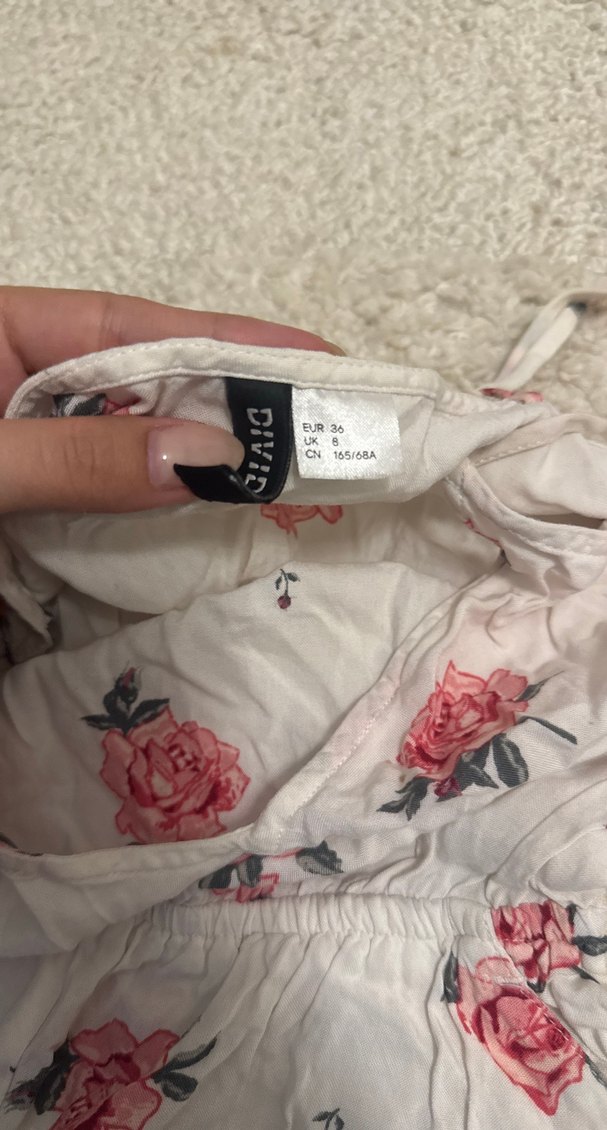 3 tane tulum çiçek DesenliBeyaz Bohem Tulum - Görsel 2