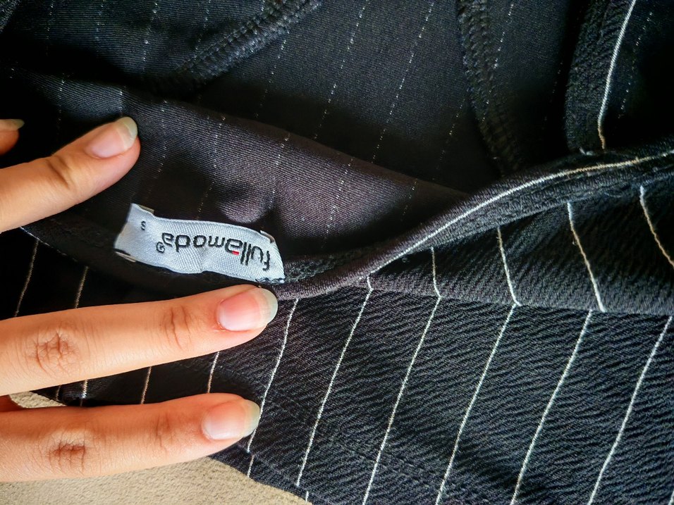 Çizgili Siyah Strappy Büstiyer - Görsel 3