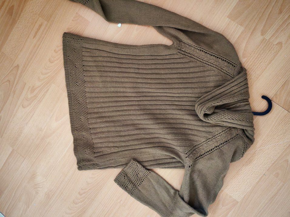 Kahverengi Midi Örgü Kadın Hırka - Görsel 4