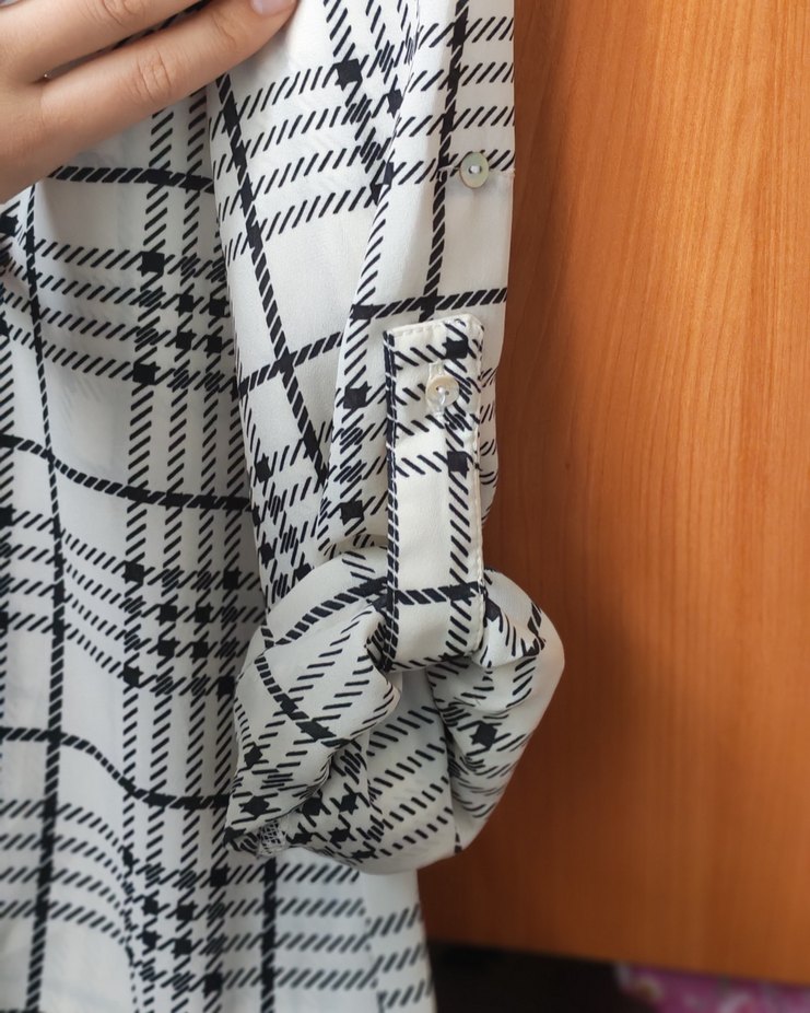 Düğmeli Ekose Desenli Kadın Gömlek - Görsel 4