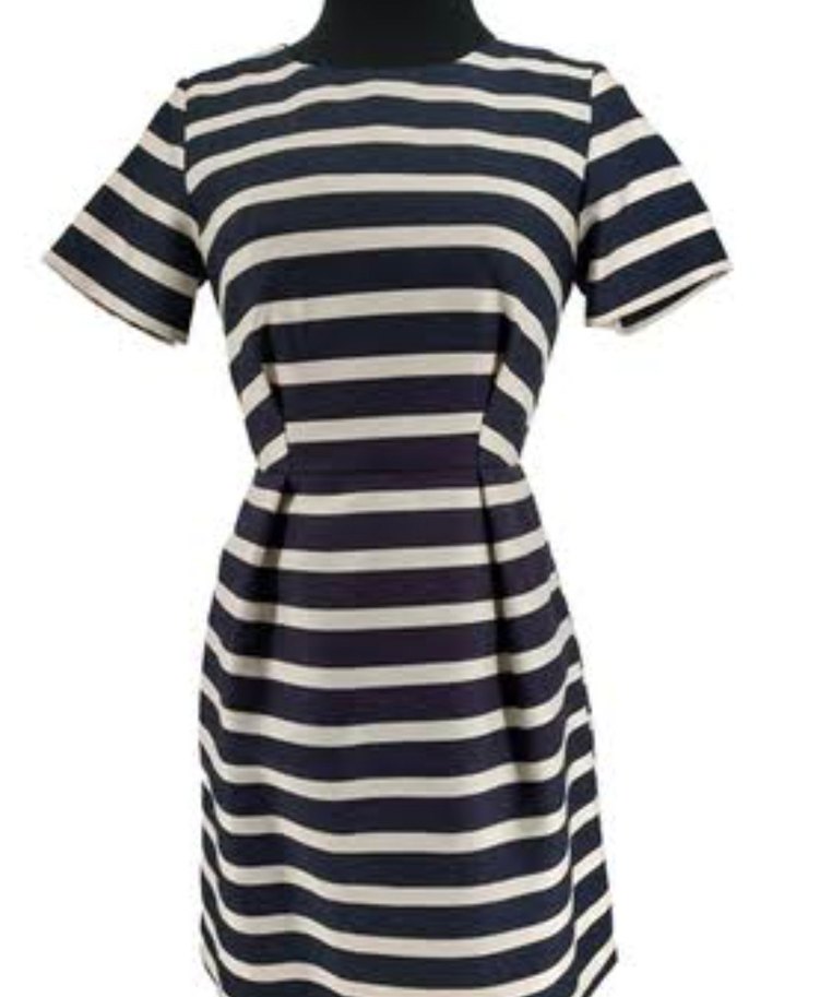 Çizgili Elbise, Kısa Kollu - Görsel 3