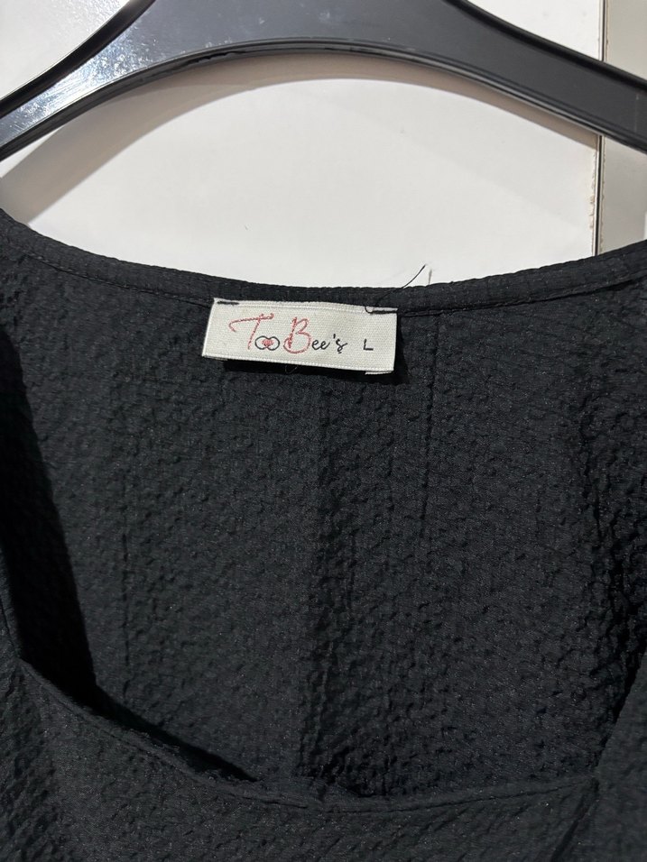 Siyah Midi Salaş Fırfırlı Elbise - Görsel 2