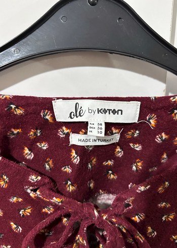 Bordo V Yaka Uzun Kollu Bohem Midi Elbise - Görsel 3