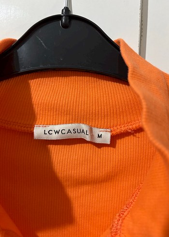 Turuncu Yarım Fermuarlı Yüksek Yakalı Kadın Kazak - Görsel 3