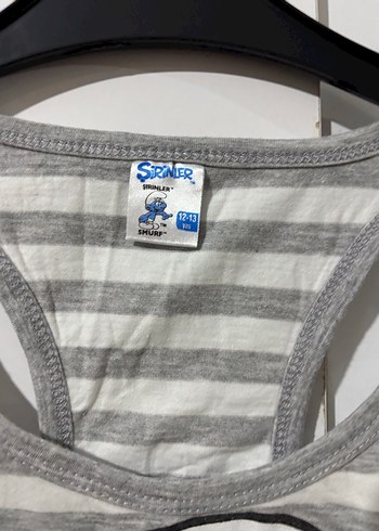 Çizgili Baskılı Gri Çocuk Atlet - Görsel 2