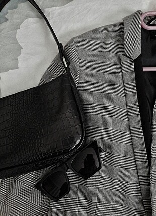 Ekoseli blazer ceket 