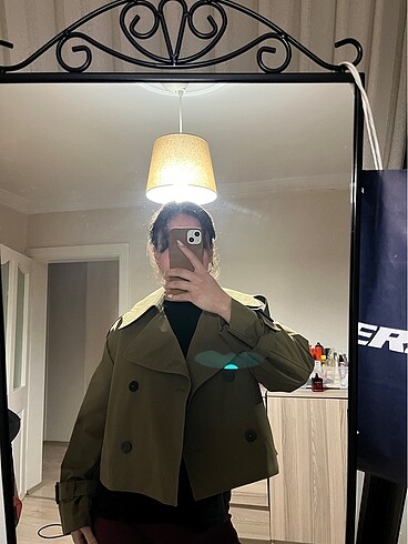 Haki Crop Trençkot