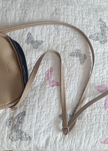  Beden Bej Deri Kadın Postacı Çantası Fermuarlı