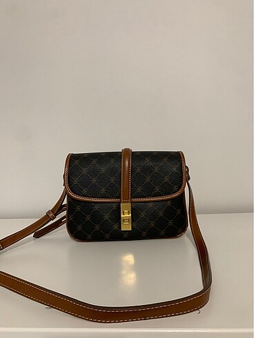 Mango Kahverengi Monogram Çapraz Çanta