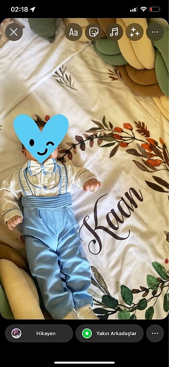 6 Ay Beden mavi Renk Bebek Mevlüt kıyafeti