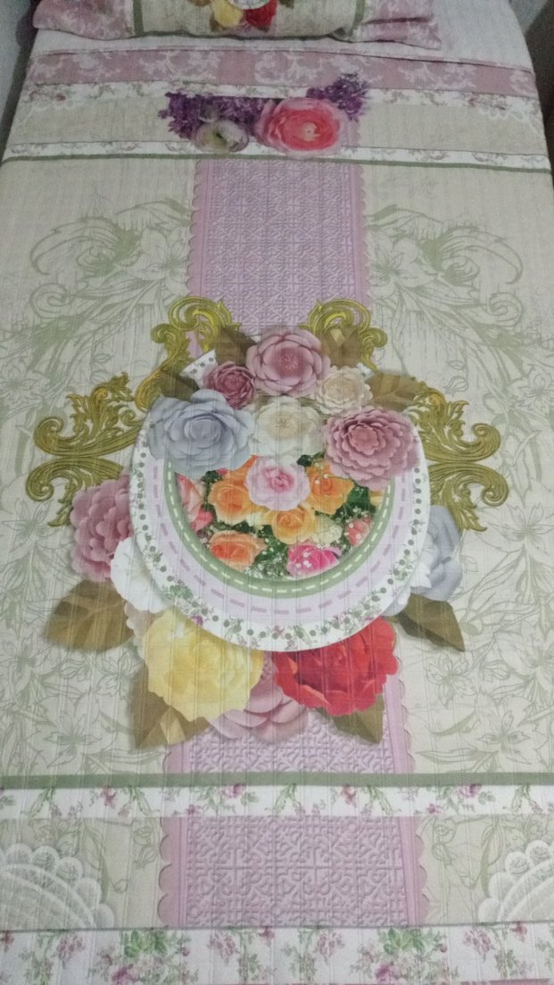 Pembe Nakışlı Pastel Yatak Örtüsü - Görsel 2