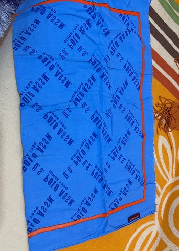 Renkli Baskılı Mavi şal - Görsel 5