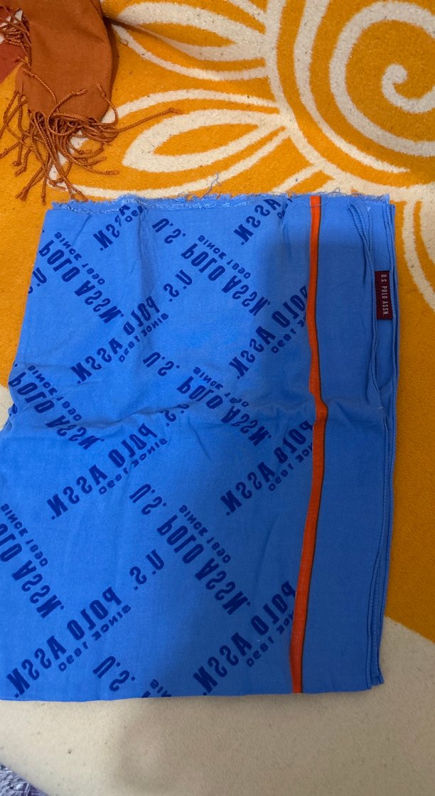 Renkli Baskılı Mavi şal - Görsel 4