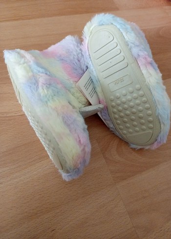 Kız Çocuk Çok Renkli Peluş Unicorn Ev Terliği - Görsel 3