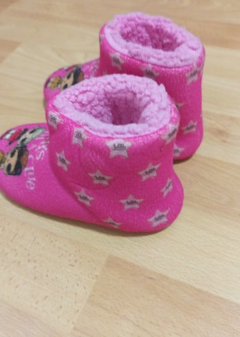 Kız Çocuk Pembe Baskılı Polar Ev Terliği - Görsel 3