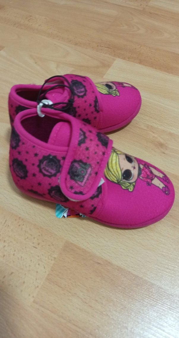 Kız Çocuk Pembe Kaydırmaz Bantlı Ev Terliği - Görsel 2