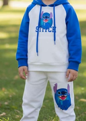 Renkli Nakışlı Kapüşonlu erkek şofman Takmı - Görsel 4