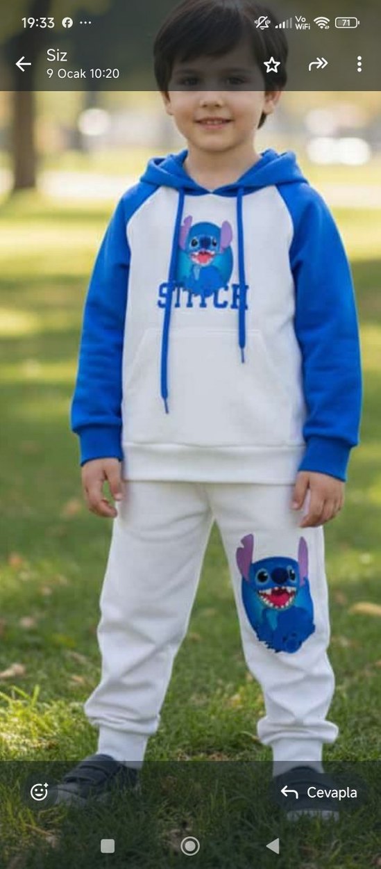 Renkli Nakışlı Kapüşonlu erkek şofman Takmı - Görsel 4