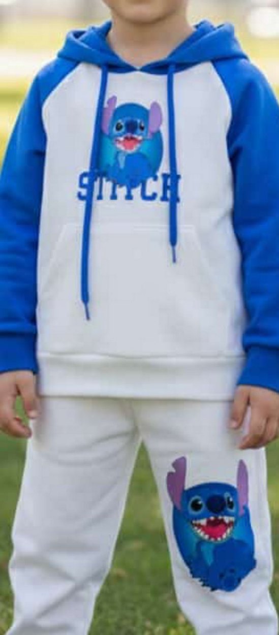 Renkli Nakışlı Kapüşonlu erkek şofman Takmı - Görsel 2