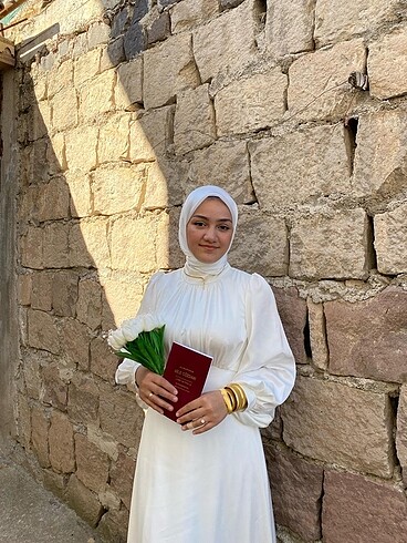 l Beden beyaz Renk Tesettür nikah elbisesi